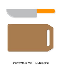 vector of cutting board and knife. Can be used on designs, banners, brochures, websites, books, etc. simple design.