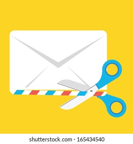 Vector Cutting Envelope with the Scissors Icon