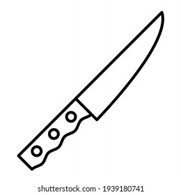 Vector Cutting Knife Outline Icon Design
