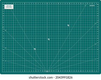 Vector Cutting Mat Angles Design Medium Format A3 Metric 43x31cm