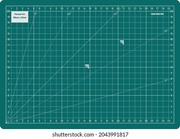 Vector Cutting Mat Detail Design Medium Small A4 Metric 30x21cm