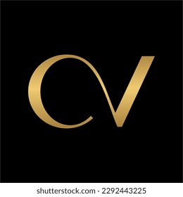 Vector CV or C , V Logo. Beautiful Logotype design for luxury company branding