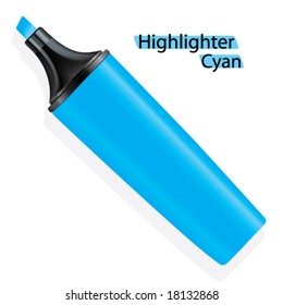 Vector Cyan Highlighter (Space on side for branding)