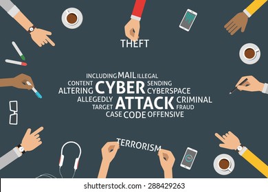 vector cyber attack concept,template