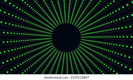 Vector cyber futuristic speed tunnel. Sci-fi green wormhole. Abstract 3D wireframe portal with connections lines and dots. Data flow. Technology grid funnel. svg