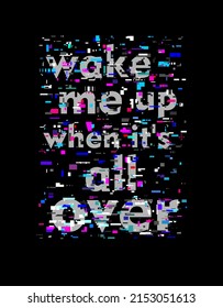 Vector Cyber Glitch. Slogan And Quotes 