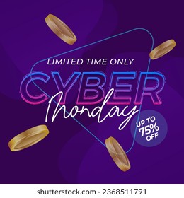 Vector cyber monday concept limited time only