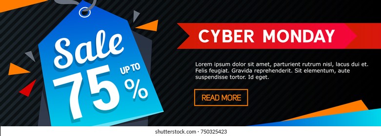 vector cyber monday sale bright banner
