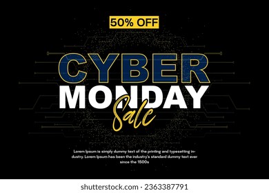 Vector cyber monday sale offer promotion banner Design.