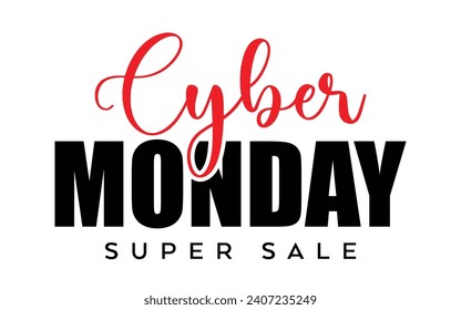 Vector cyber monday sale typography vector illustration