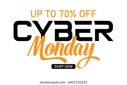 Vector cyber monday sale typography vector illustration