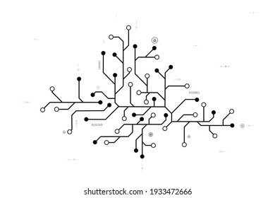 Vector cyber security with the circuit board on a white screen for technology background