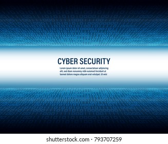 Vector, cyber security concept on binary code background