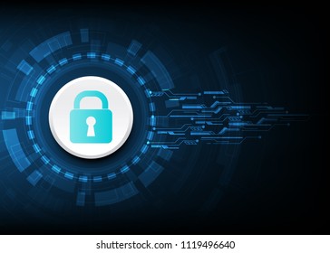 vector cyber security design on technology background.