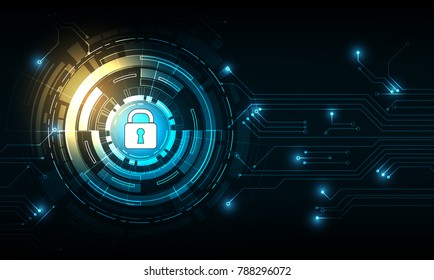 vector cyber security design on technology background.