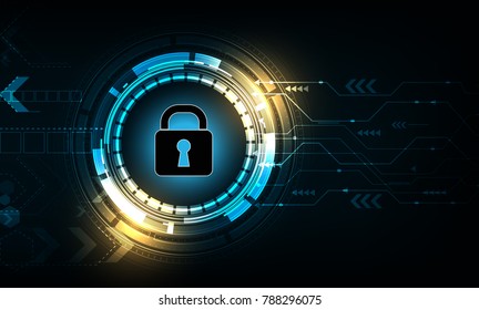 vector cyber security design on technology background.