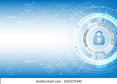 Vector Cyber security with lock and password for technology background