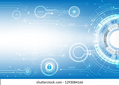 Vector cyber security with a lock and password to log in system  for technology background