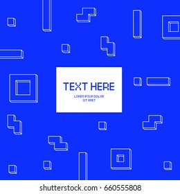 Vector cyber Tetris figure abstract background design. Modern template for banner, flyer, card, invitations, brochure and poster techno pixel element