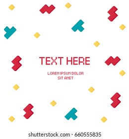 Vector cyber Tetris figure abstract background design. Modern template for banner, flyer, card, invitations, brochure and poster techno pixel element