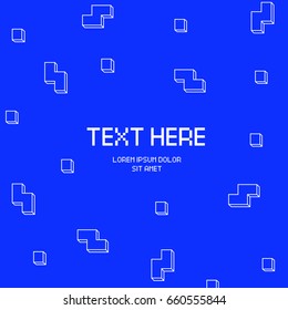 Vector cyber Tetris figure abstract background design. Modern template for banner, flyer, card, invitations, brochure and poster techno pixel element