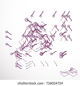 Vector cybernetic background, chaotic abstract lines illustration.