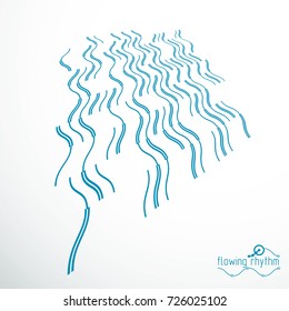Vector cybernetic background, chaotic abstract lines illustration.