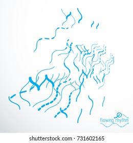 Vector cybernetic background, chaotic abstract lines illustration.