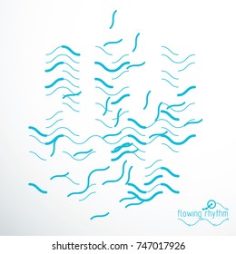 Vector cybernetic background, chaotic abstract lines illustration.