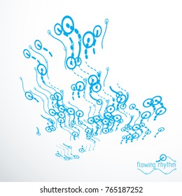 Vector cybernetic background, chaotic abstract lines illustration.