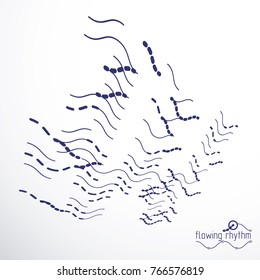 Vector cybernetic background, chaotic abstract lines illustration.