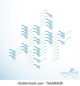 Vector cybernetic background, chaotic abstract lines illustration.