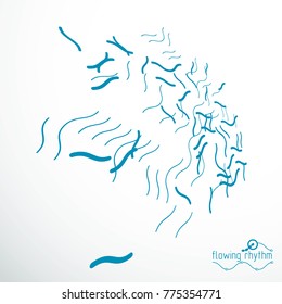 Vector cybernetic background, chaotic abstract lines illustration.