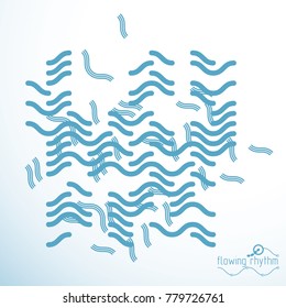 Vector cybernetic background, chaotic abstract lines illustration.