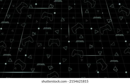 Vector cyberspace poster. Video game background. Cyber universe wallpaper. 