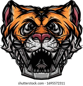 vector cyborg tiger , you can use this file for brand product or t-shirt design 