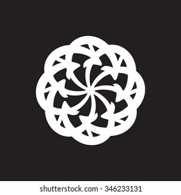Vector cycle arrows circle diagram on black background