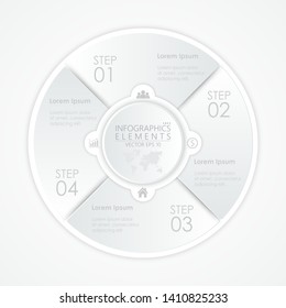 Vector cycle chart infographics with 4 options, steps or processes. EPS 10.