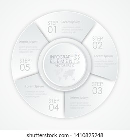 Vector cycle chart infographics with 4 options, steps or processes. EPS 10.
