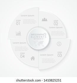 Vector cycle chart infographics with 4 options, steps or processes. EPS 10.
