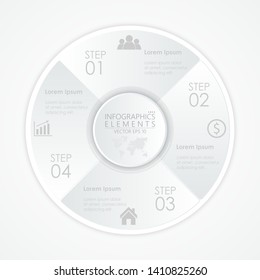 Vector cycle chart infographics with 4 options, steps or processes. EPS 10.