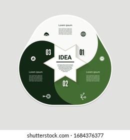 Vector cycle info graphic. Template for diagram, graph, presentation and chart. Business concept with three options, parts, steps or processes. Abstract background.