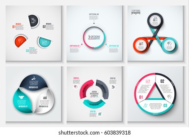 Vector cycle infographic. Template for diagram, graph, presentation and chart. Business concept with 3 options, parts, steps or processes. Data visualization.