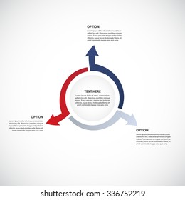 Vector cycle process diagram, Business concept with 3 options / parts / steps - Infographic chart. Original arrows.