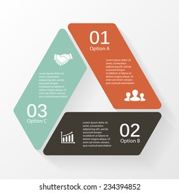 Vector cycling triangle infographic. Template for diagram, graph, presentation and chart. Business concept with 3 options, parts, steps or processes. Abstract background.