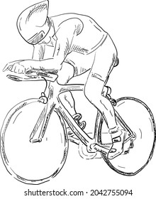 vector - Cyclist pedaling on a racing bike outdoors