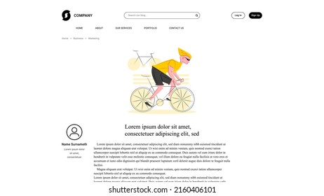 Vector cyclist in shadow of sharp lines style