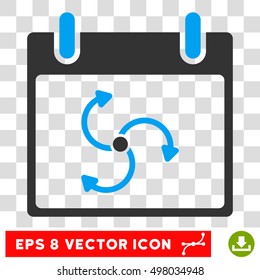 Vector Cyclone Calendar Day EPS vector pictograph. Illustration style is flat iconic bicolor blue and gray symbol on a transparent background.