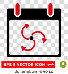 Vector Cyclone Calendar Day EPS vector pictograph. Illustration style is flat iconic bicolor intensive red and black symbol on a transparent background.