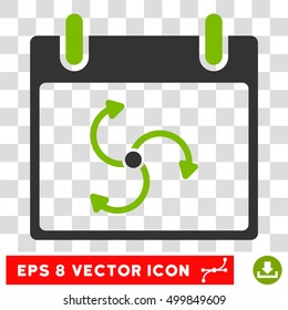 Vector Cyclone Calendar Day EPS vector pictogram. Illustration style is flat iconic bicolor eco green and gray symbol on a transparent background.